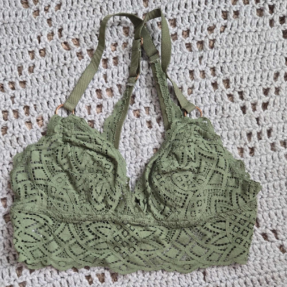 Aerie Lace Green Bralette size Small
